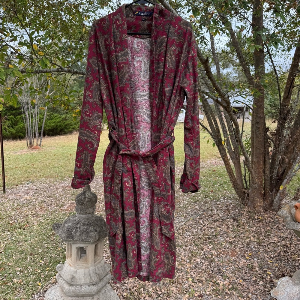 Vintage Nautica Paisley Unisex Robe in Multicolor Size Large